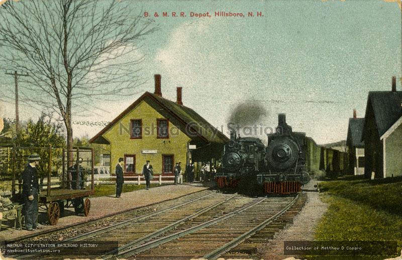 Postcard: Boston & Maine Railroad Depot, Hillsboro, N.H.